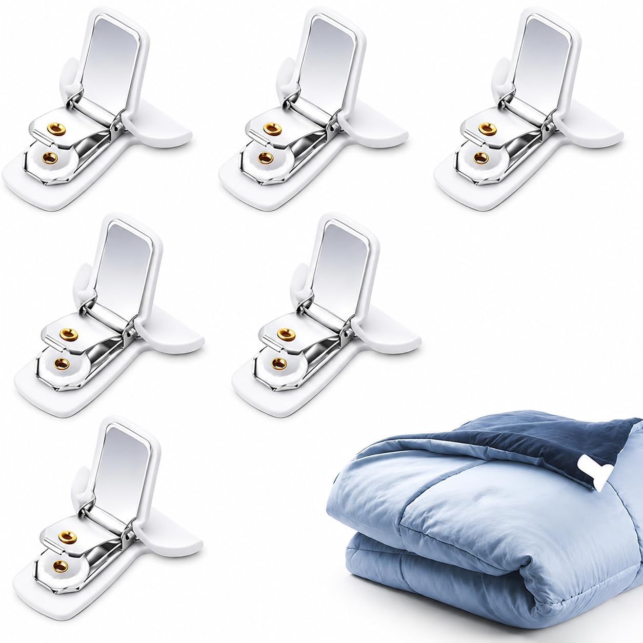 6PCS Bedsheet Holder Clip for Bed, Bedsheet Fixer Clip, Set of Six Non-Slip Fasteners for Mattress Grip, Sheet Retention Solution, Durable Plastic Material, Easy Installation Design-image-36