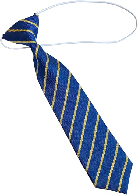 Striped Kids Tie for School | Elastic Loop | Primary School ties for Girls and Boys | Red, Yellow, Blue, Black, Green, Brown and Gold