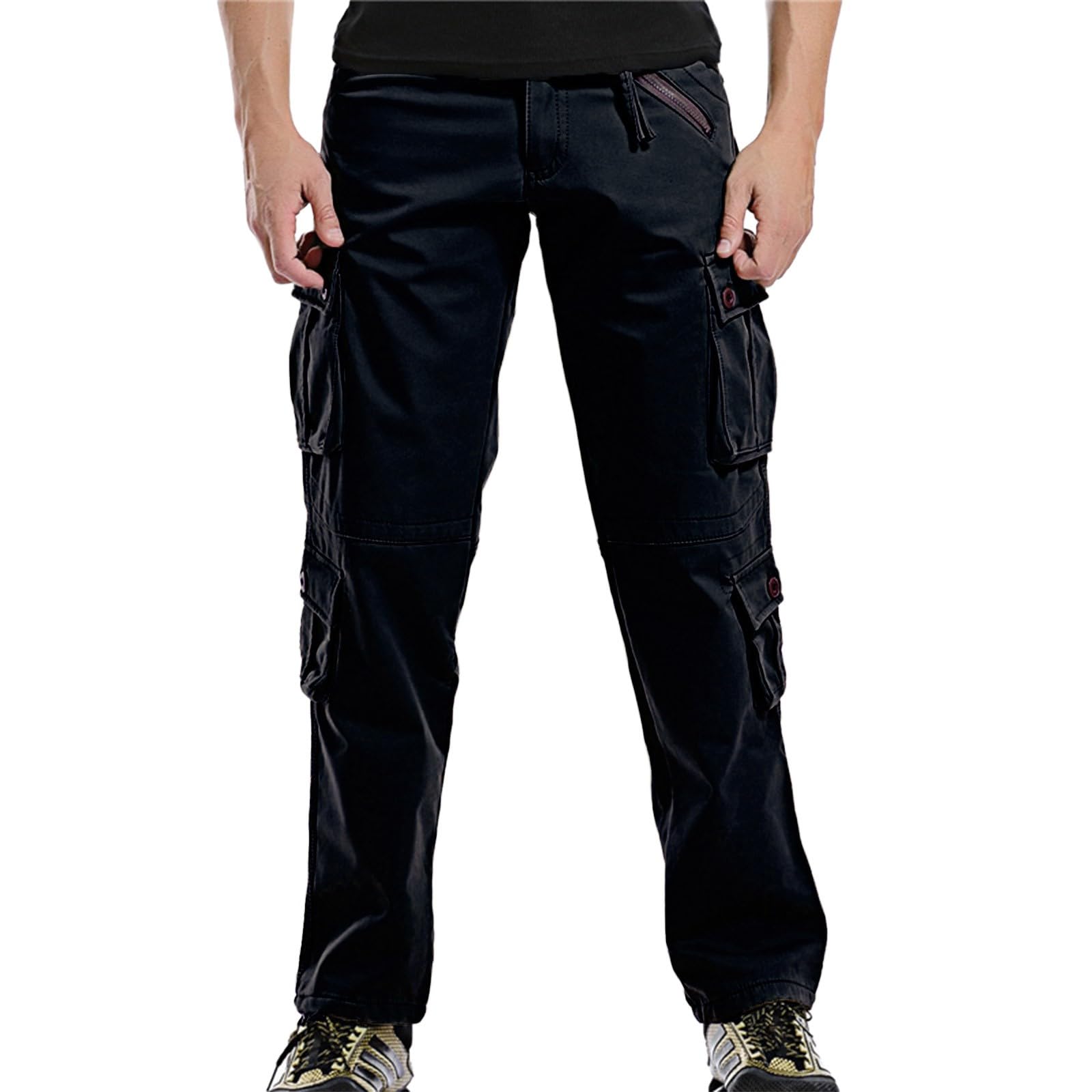 Pantalones cargo para hombre, militares, largos, tiempo libre, cargo, pantalones de trabajo, elásticos, militares, peto, algodón, holgados, chinos, para el tiempo libre
