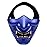 Airsoft Half Face Masks, Evil Demon Monster Kabuki Samurai Hannya Oni Half Face Protective Masks for Masquerade Ball, Party, Halloween, Cs War Game, BB Gun(Blue)