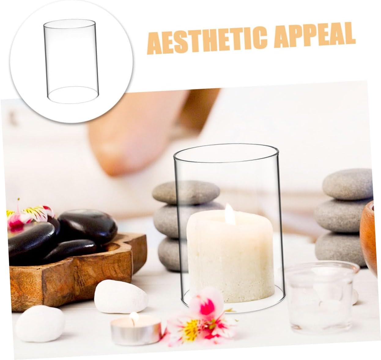 2pcs Candle Holder Supplies Glass Tealight Decorative Candle Shades Hurricane Style