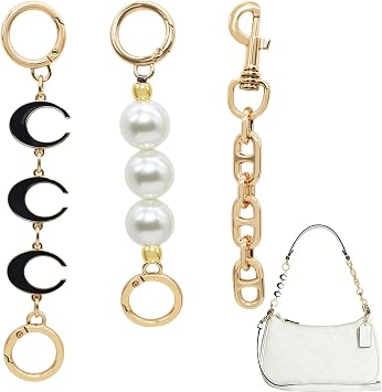 Extender Chain Compatible with Coach Nolita 19,Metal Gold | Bag Extender Strap Compatible with Coach Accessories,3 Packs