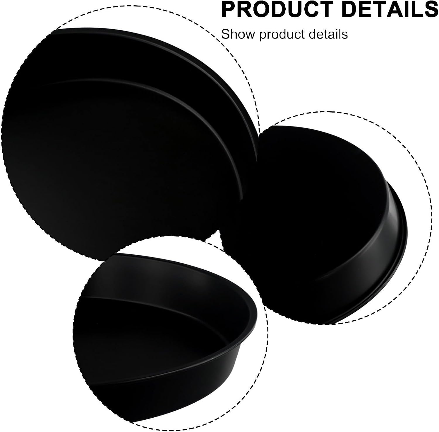 12 Inch NonStick Oven Pan, Cook Tray Dish, Stainless Steel Black Pizza Pans, Toaster Oven Pizza Trays For Baking Prepping
