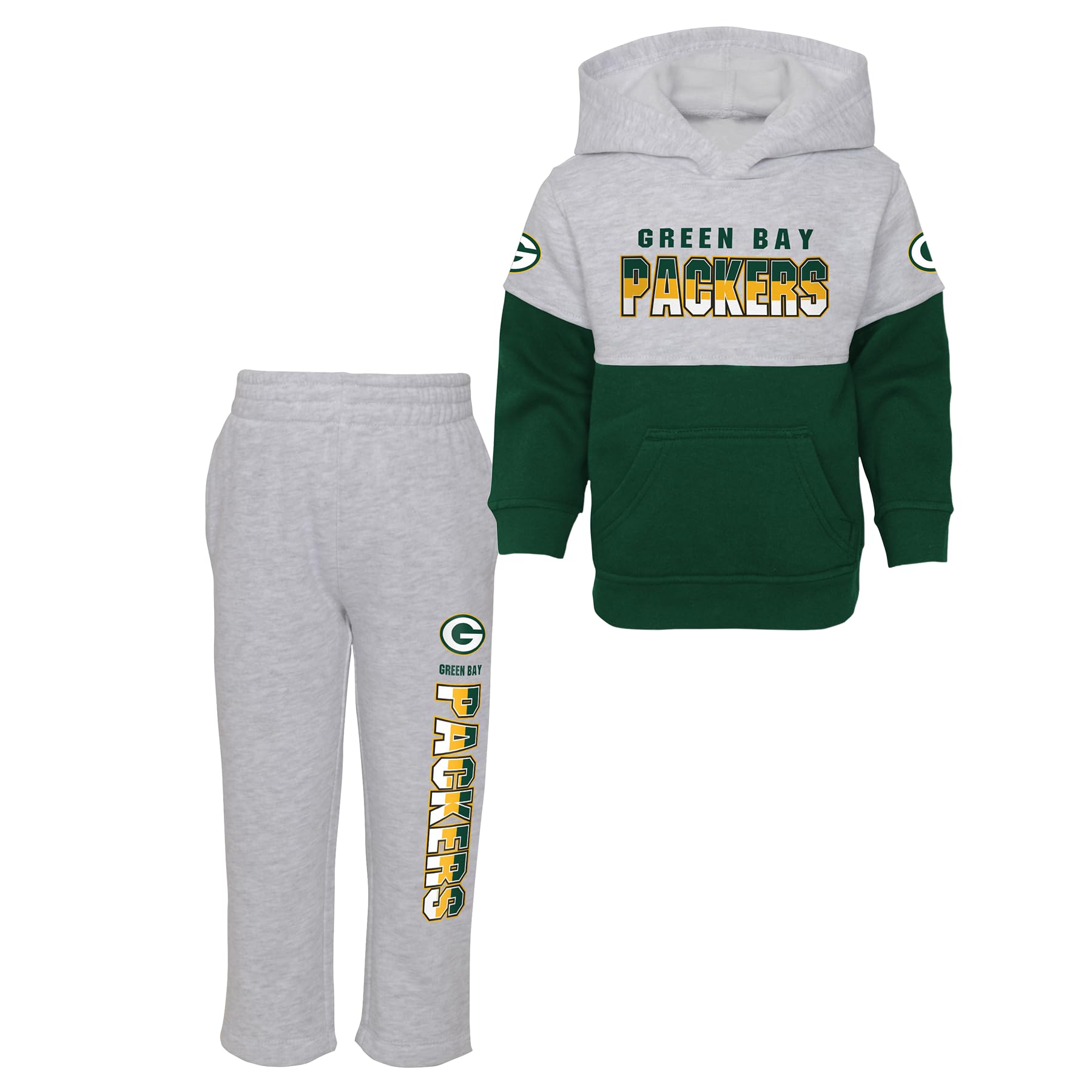 NFL Unisex Baby PLAYMAKER FLEECE SET, Grey/Green/Yellow, 24 Months EU