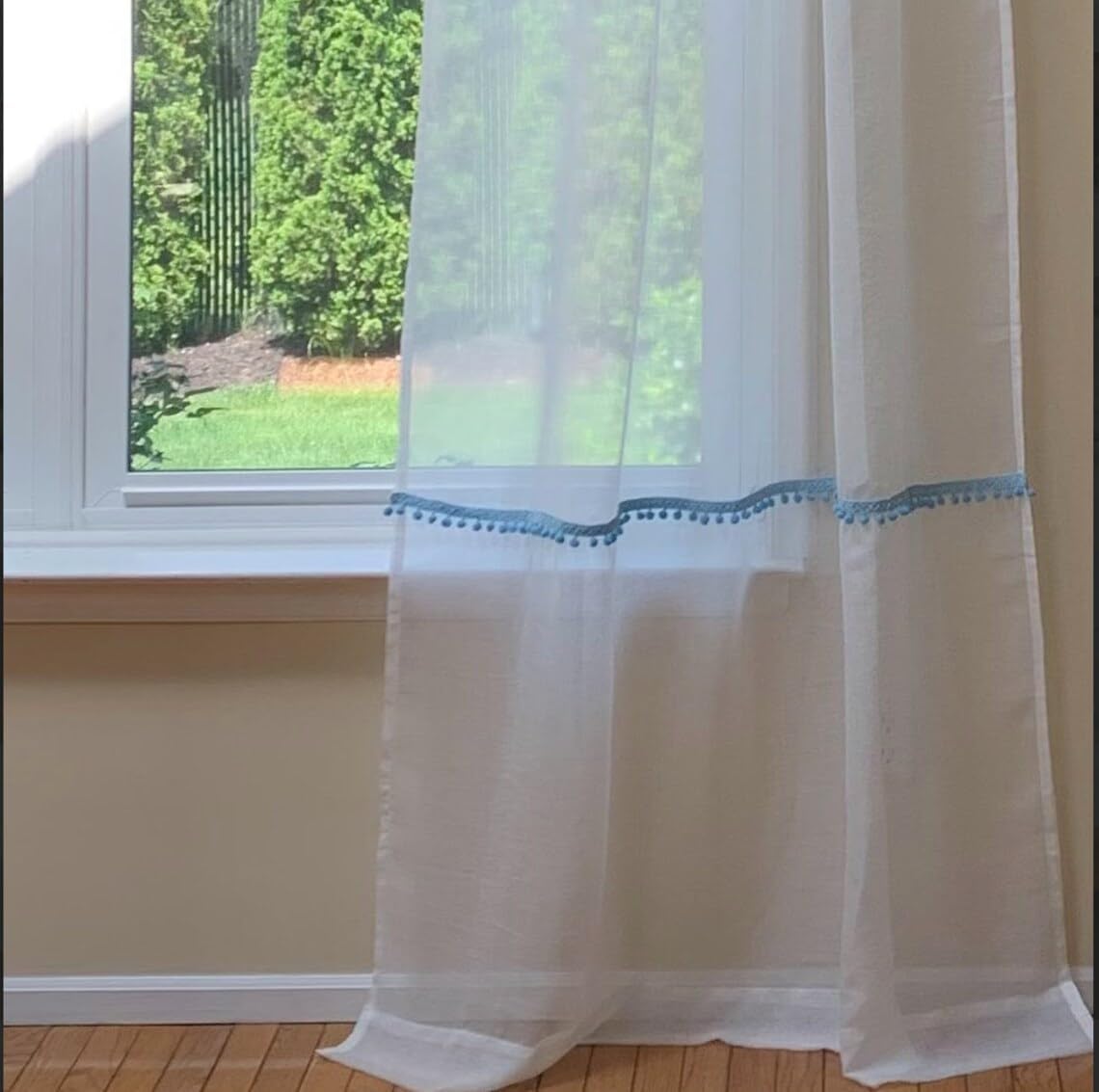 Damask Sheer Window Scarf Valance White Sheer Window Scarf Window Valance (White, 50W X 144L)