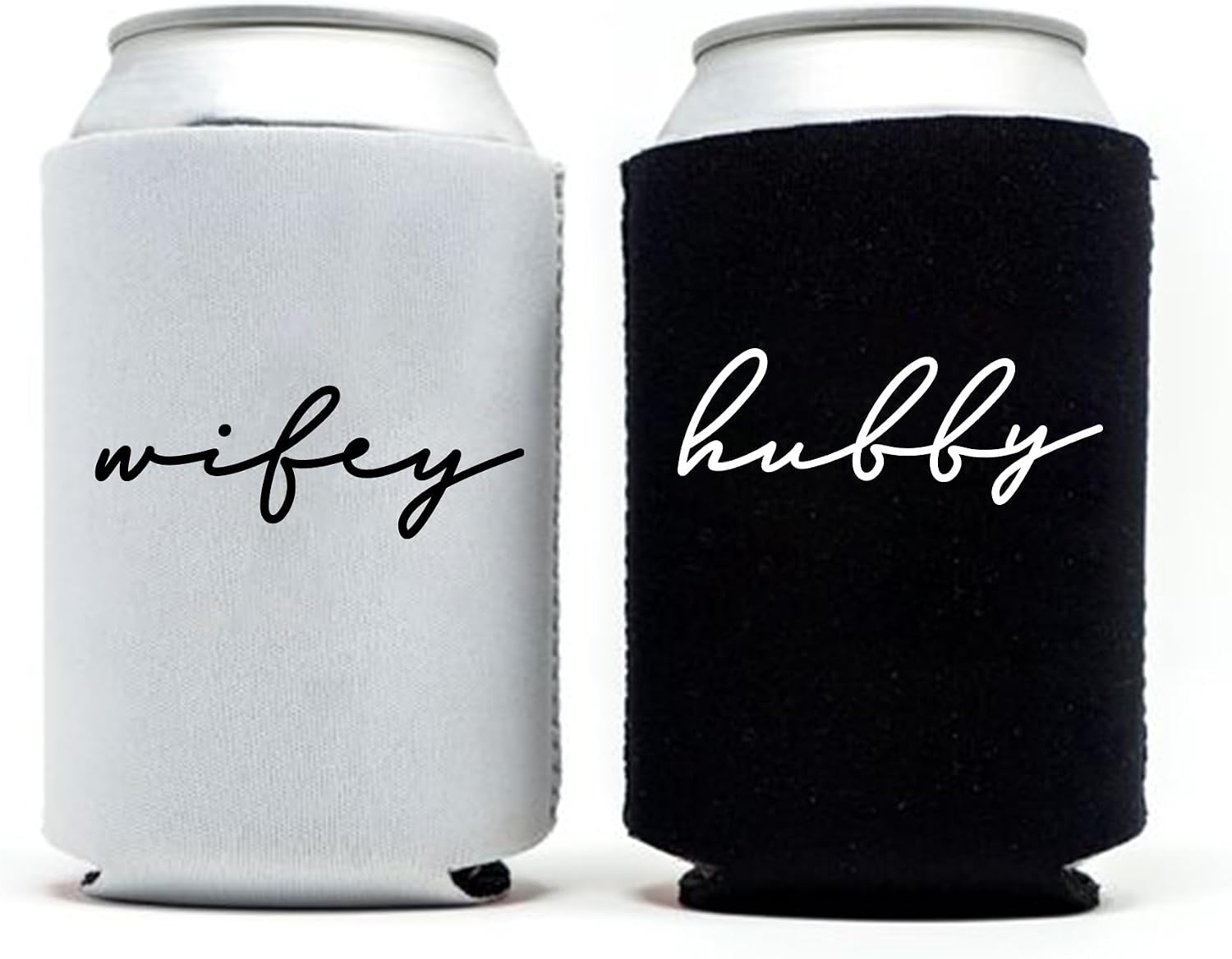 HubbyWifeyGifts Engagement Gifts for Couples, Wedding Can Coolers for Hubby and Wifey, Honeymoon Essentials