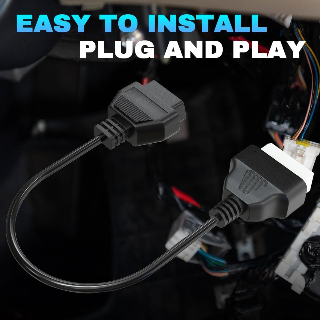 14 Pin OBD1 to 16 Pin OBD2 Adapter Cable for Older Nissan Before 2001 Vehicles,OBD1 to OBD2 Convertor Adapter Cable for Older Nissan Diagnostic Scanner 14 Pin Connector