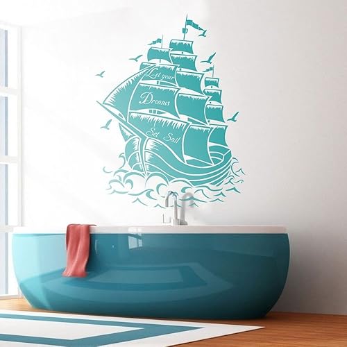 Miniatura 9 de Vinilo decorativo para pared, diseño náutico, diseño de barco pirata, color negro