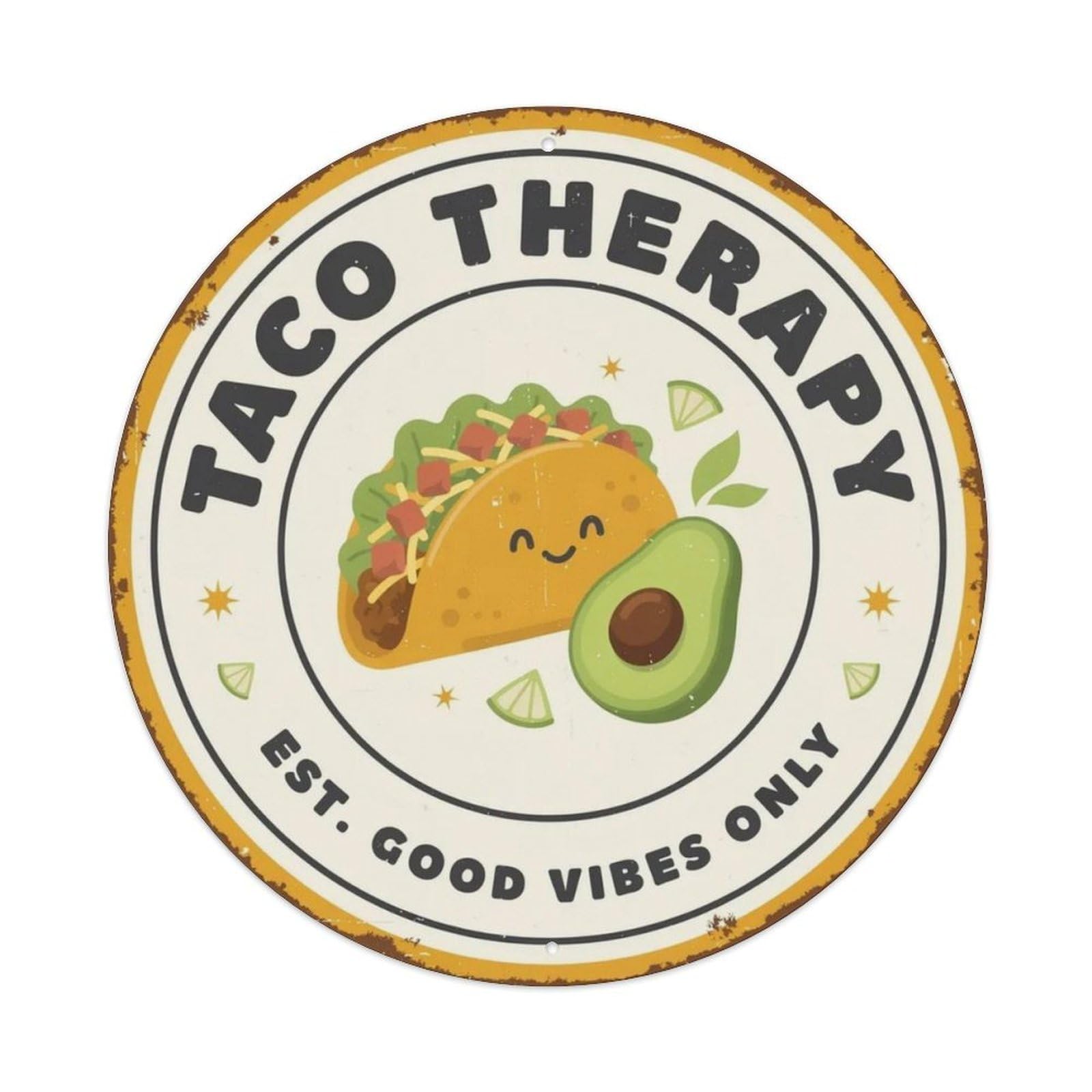 Taco Therapy Metal Tin Sign Plaque