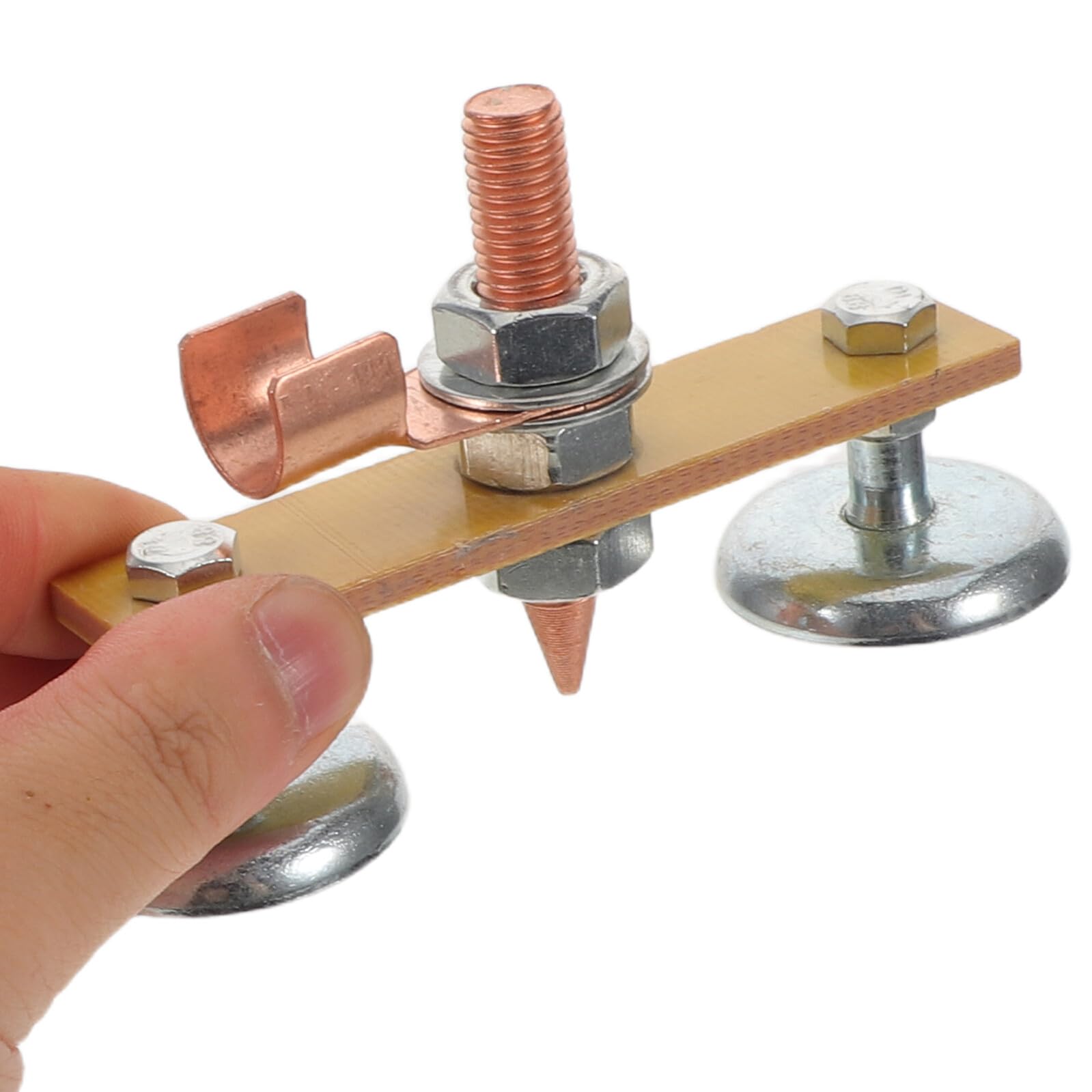 Morsetto di Messa Terra Magnetico per Saldatura 2 Pezzi Rame | Doppio Lato con Coda Filo, Compatibile con Saldatrici e Cavi di Massa Spessi per Auto
