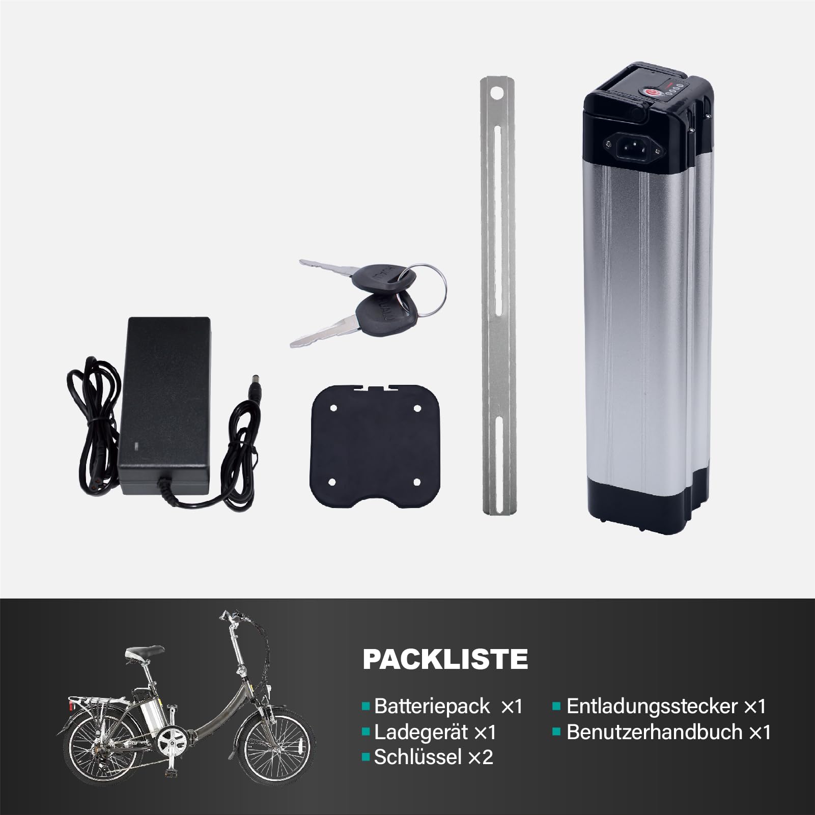 Batteria per bicicletta elettrica XH259-10J 24 V 12 Ah per Phylion Zhenlong/ZL07010-F Trio MiFa Rex per Samsung ecc. Con caricatore
