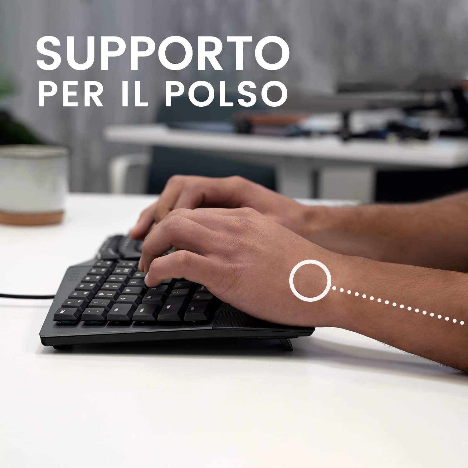 Perixx PERIBOARD-335RD Tastiera Meccanica Ergonomica a Filo - Compatta - Tasti Lineari rossi - Tasti Macro Programmabili - Compatibile con Windows e Mac OS X - Layout QWERTY Italiano