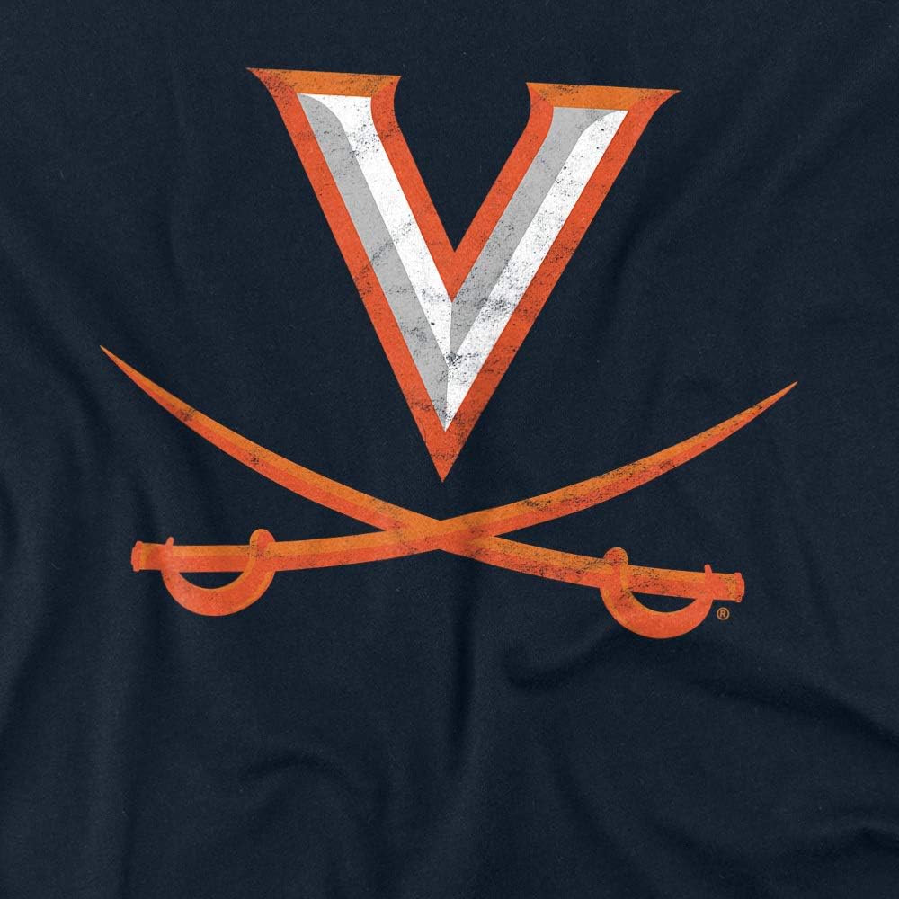 University of Virginia Official Distressed Primary Unisex Adult T Shirt - Image 2