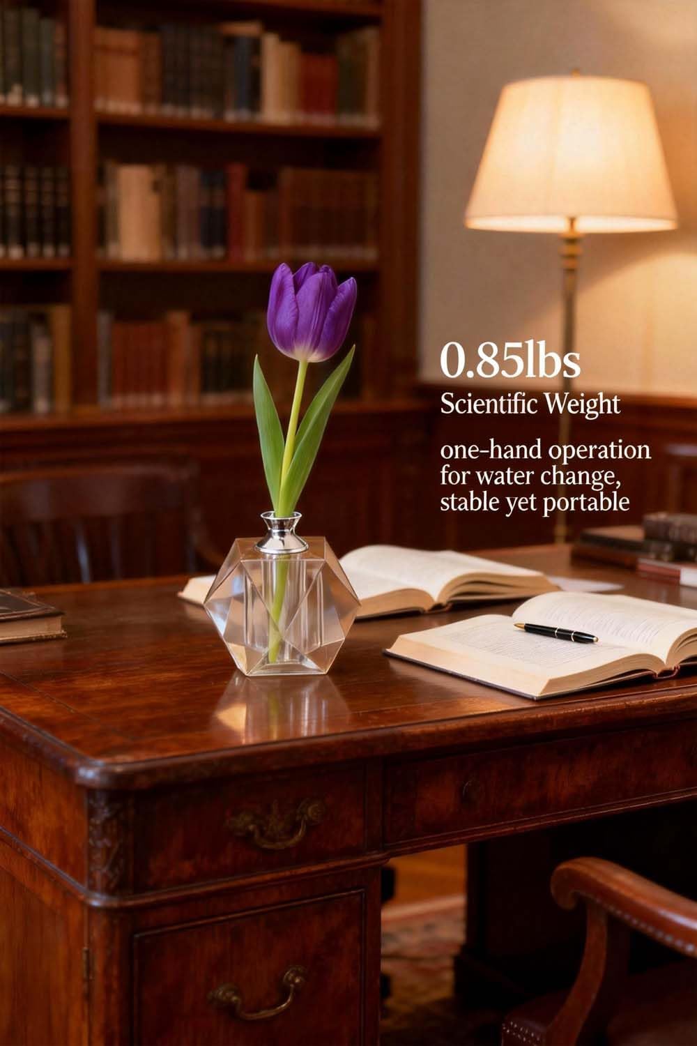 Crystal Bud Vase for Single Flower, Geometric Diamond Cut Single Stem Vase, Small Tabletop Vase for Home, Restaurant, Cafe, Retail Store, Wedding & Valentine's Day Decor (Crystal Clear)