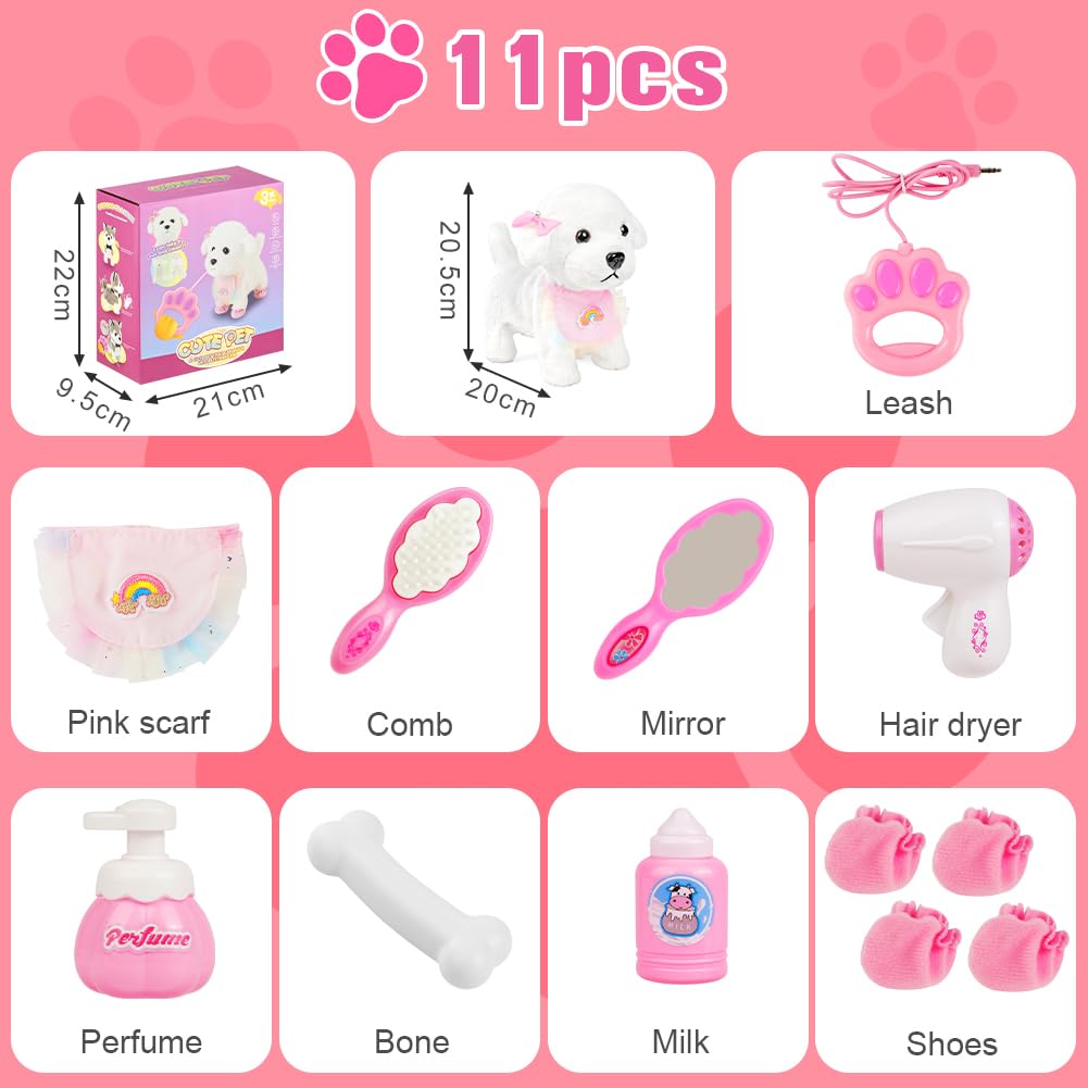 Vicloon Cane Peluche Interattivo Cammina Abbaia Scodinzola Giocattolo per Bambini 14+