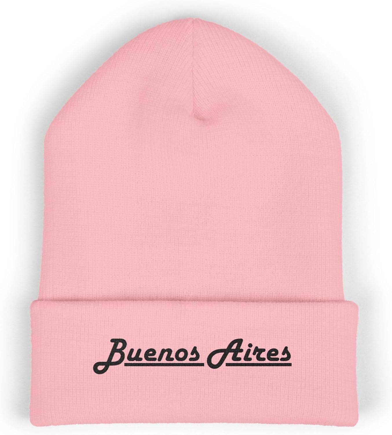 Premium Classic Cuffed Beanie Hat - 'Buenos Aires' with Embroidery Message