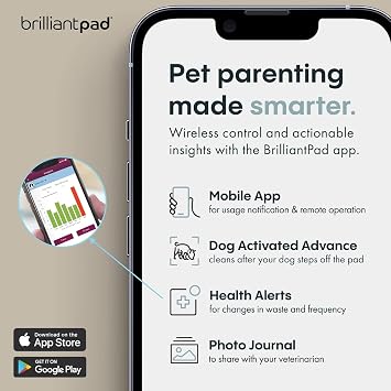BrilliantPad Smart Self-Cleaning Indoor Dog Potty (Smartphone App + 1 Roll)