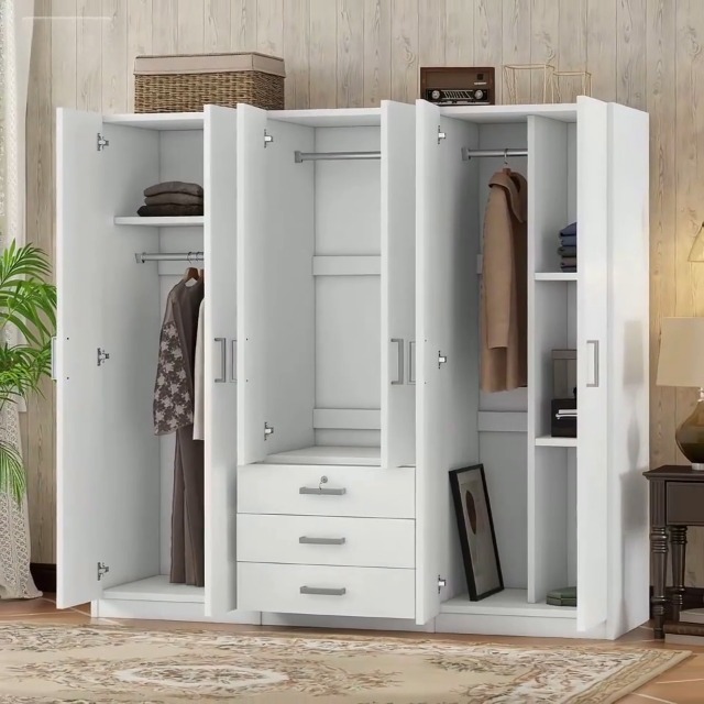 Amazon.com: Large Wardrobe Closet 6 Doors, 70.9