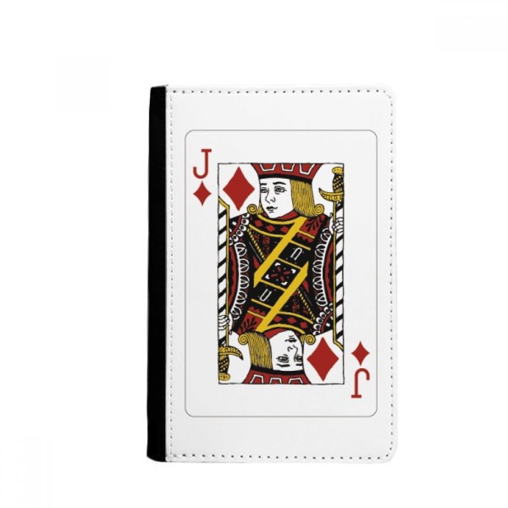 Diamond J Playing Cards Pattern Passport Holder Notecase Burse Wallet Cover Card Purse