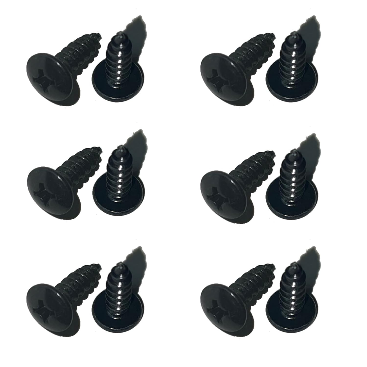 JMREOIMS 12 Pieces Black License Plate Screws, 18-8 Stainless Steel License Plate Bolts with Rustproof Finish, Car License Plate Screws for Domestic