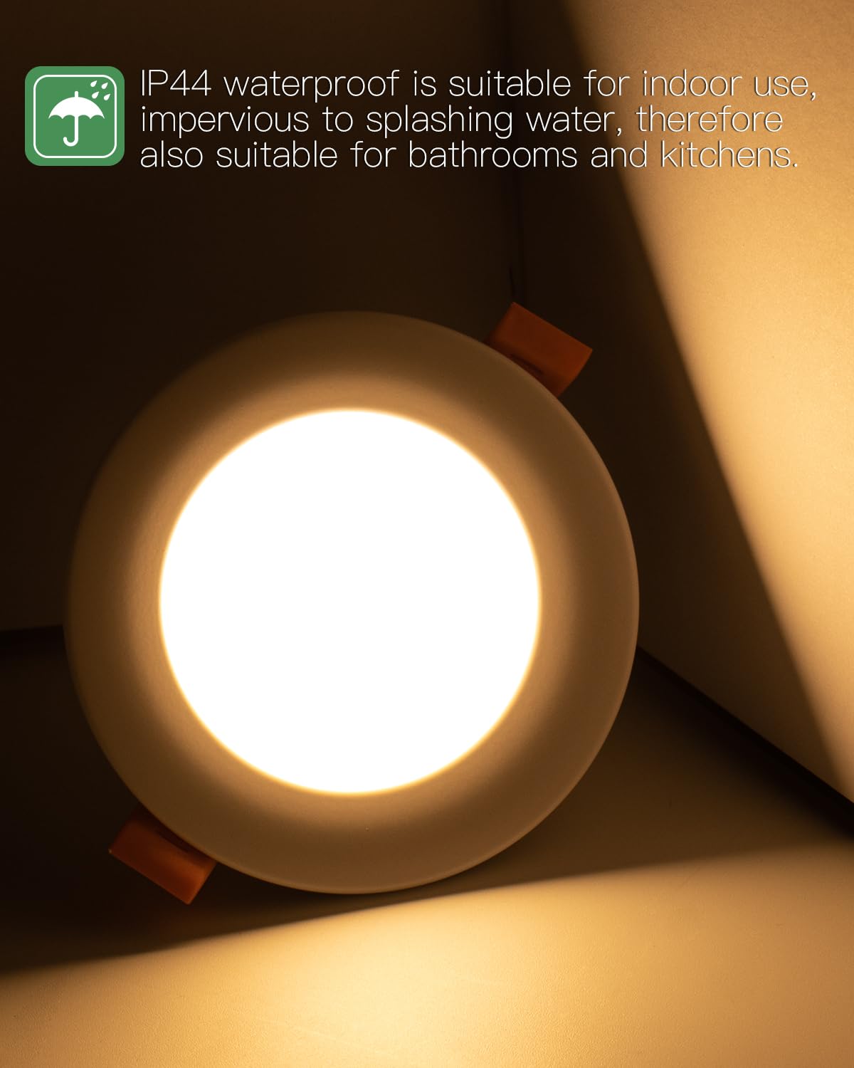Dexnump Faretto da incasso a LED 230 V, ultra piatto, confezione da 12 faretti da incasso 2700 K, 7 W, faretti da soffitto energetici, IP44, per bagno, cucina, soggiorno