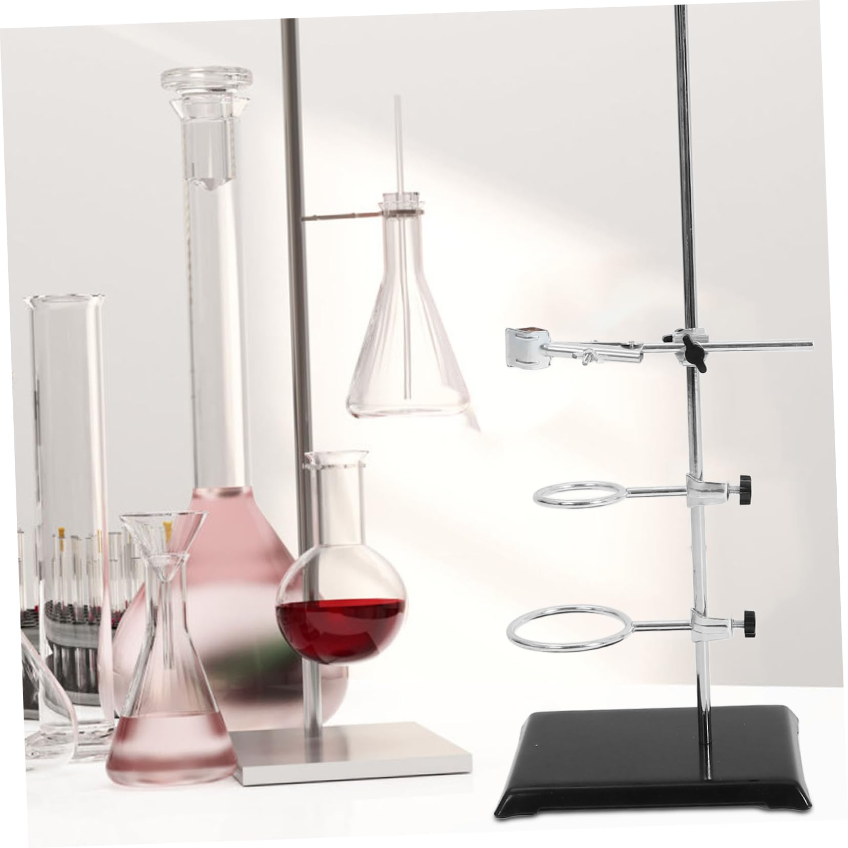 MAGICLULU Laborstativ Klemme Laborständer für Experimente Laborstativ-klemmenset Stabiles Gestell für Chemie und Physikversuche Trichterständer mit Reagenzglasklemme Praktisches Laborgerät