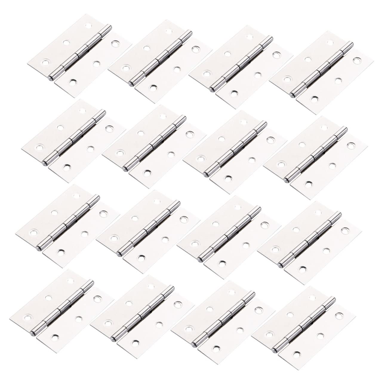 ULDIGI 16pcs 3 Door Hinge Home Hinges Back Flap Backflap Hinge Window Hinge Accessory Hinges Back Flap Hinge Back Cover Flap Small Hinge Flap PVC Vent Cap Stainless Steel Hinge Silver
