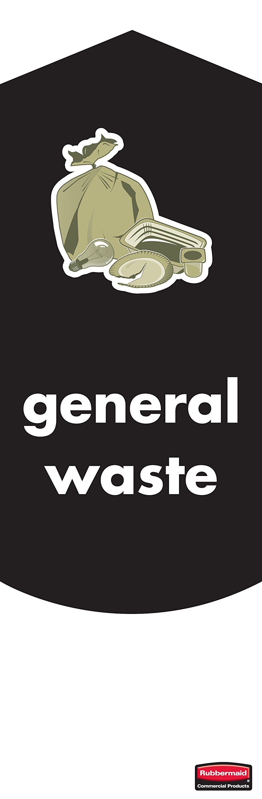 Rubbermaid Commercial Products 1863271, Sticker Set for General Waste, Black
