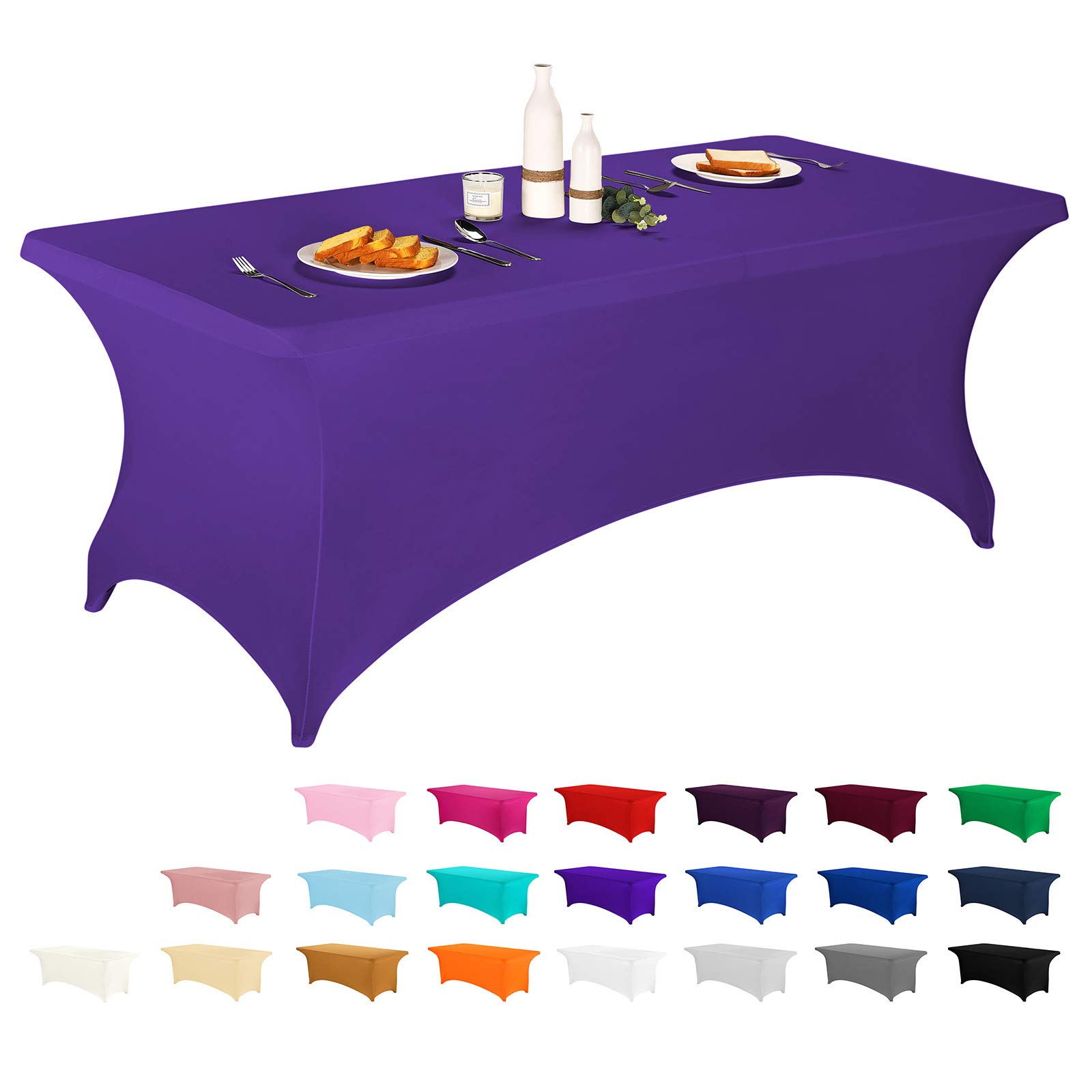 LZY Spandex Fitted Stretch Table Cover for 6 ft or 4ft or 8ft Folding Table, Rectangular Cocktail Tablecloth, Perfect for Party or Banquet — image 1