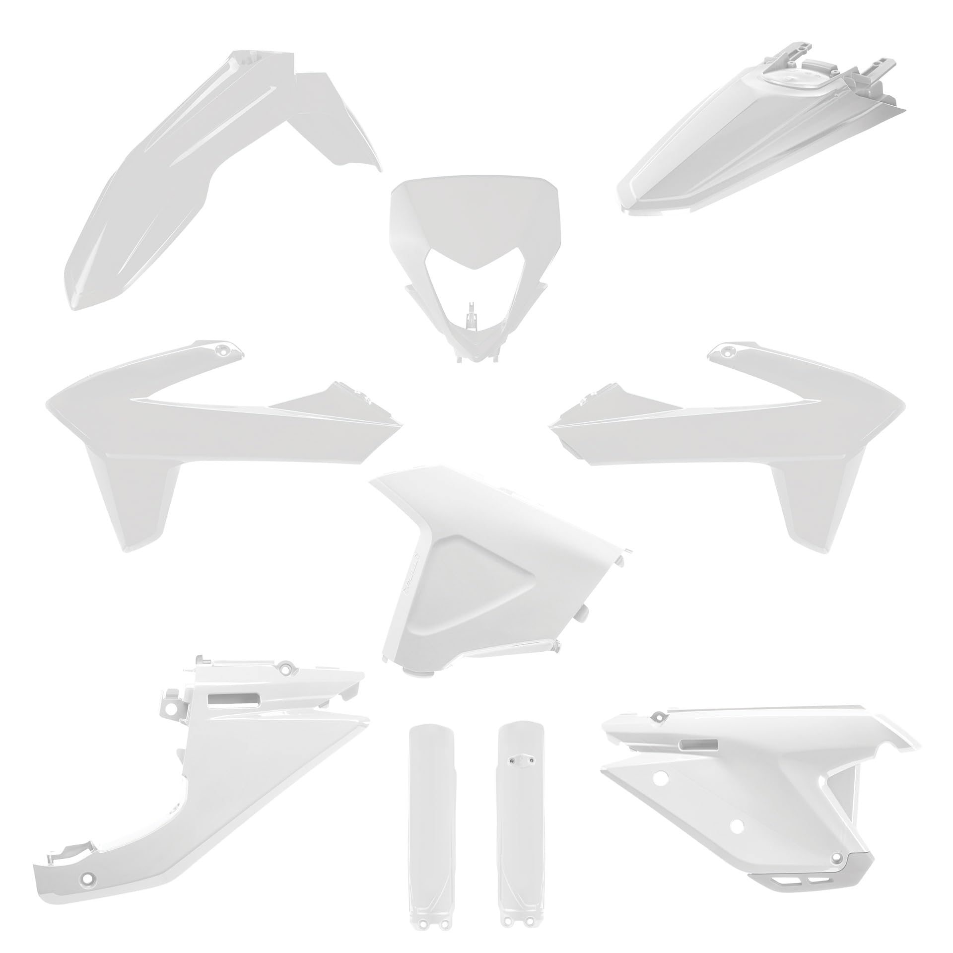 POLISPORT 91623- Kit completo de plásticos para Sherco SE/SEF 25'-26' con ajuste perfecto, resistencia off-road y calidad OEM, ideal para sustituir todas las piezas originales, Blanco
