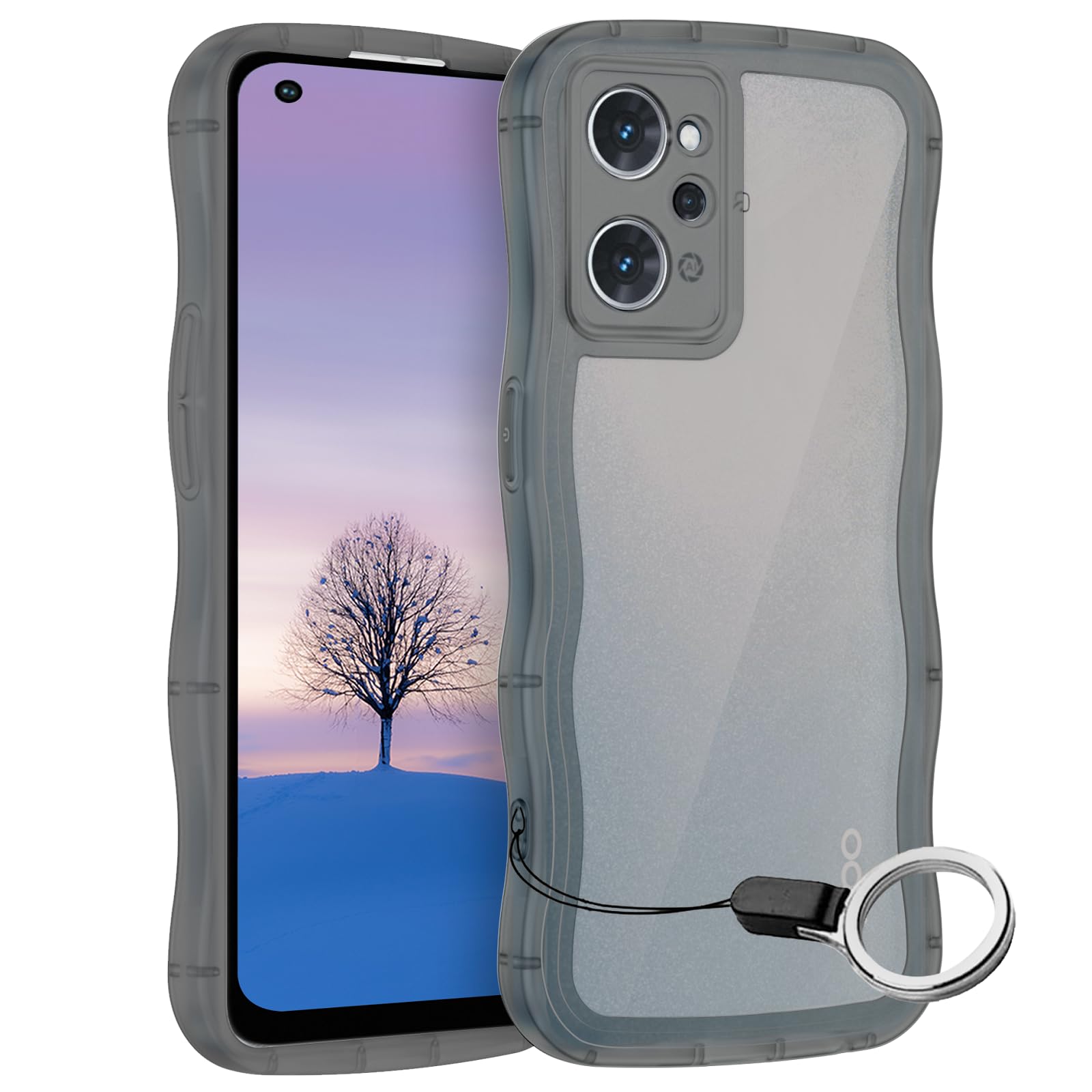 Amazon.co.jp: OPPO Reno9 A /Reno7 A ケース クリアブラック ウェーブ