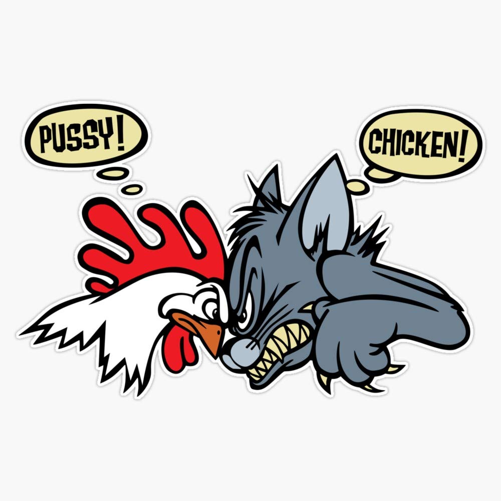 Leyland DesignsPussy Chicken Hot Rod, Sticker, Decal, Mask Sticker Outdoor Rated Vinyl Sticker Decal for Windows, Bumpers, Laptops or Crafts 5"