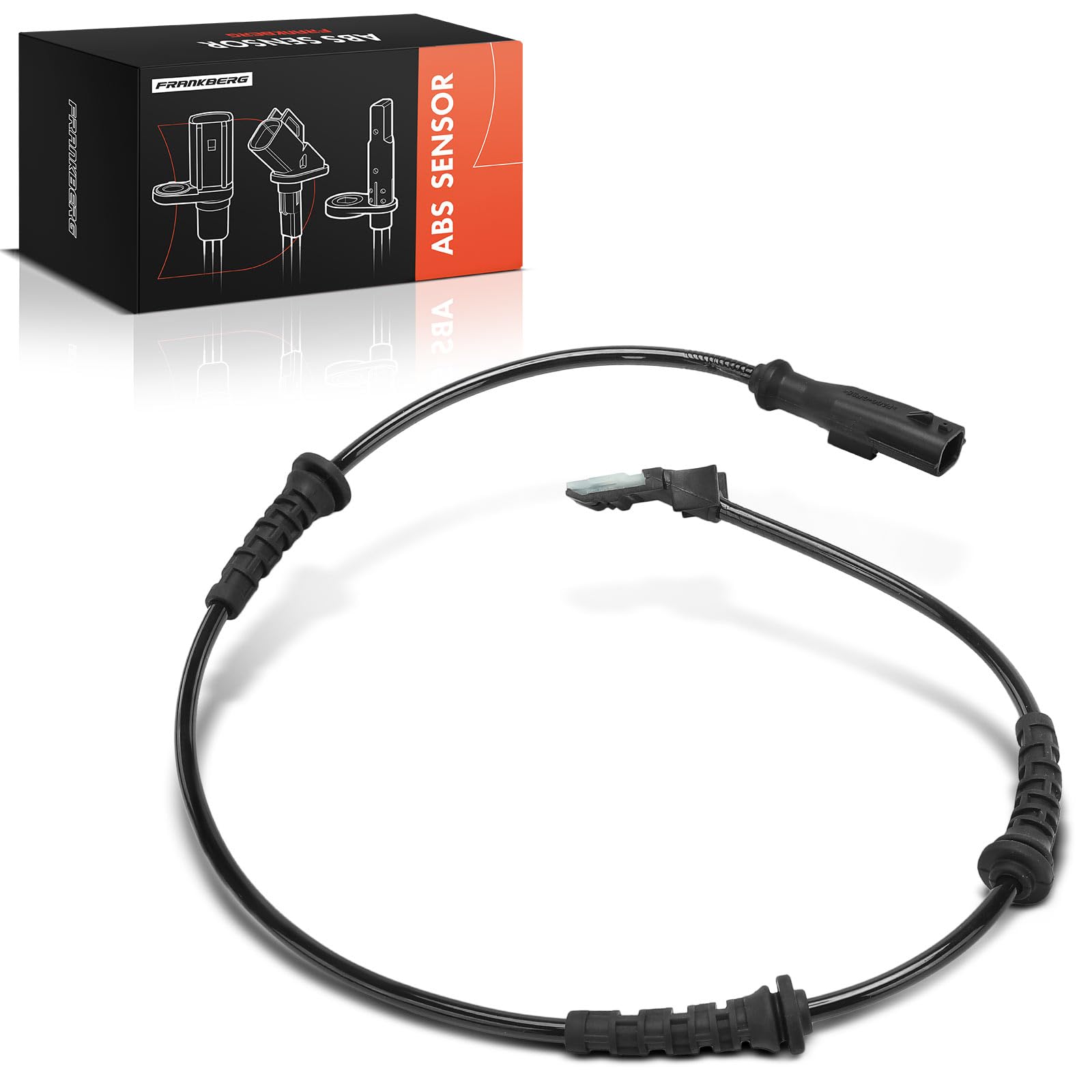 Frankberg Capteur de vitesse de roue ABS 2 broches pour essieu avant | Compatible avec Logan MCV KS_, Logan Pick-up US, S.a.n.d.e.r.o/Stepway I BS, Logan MCV KS, Clio III Grandtour KR0/1, Logan LS