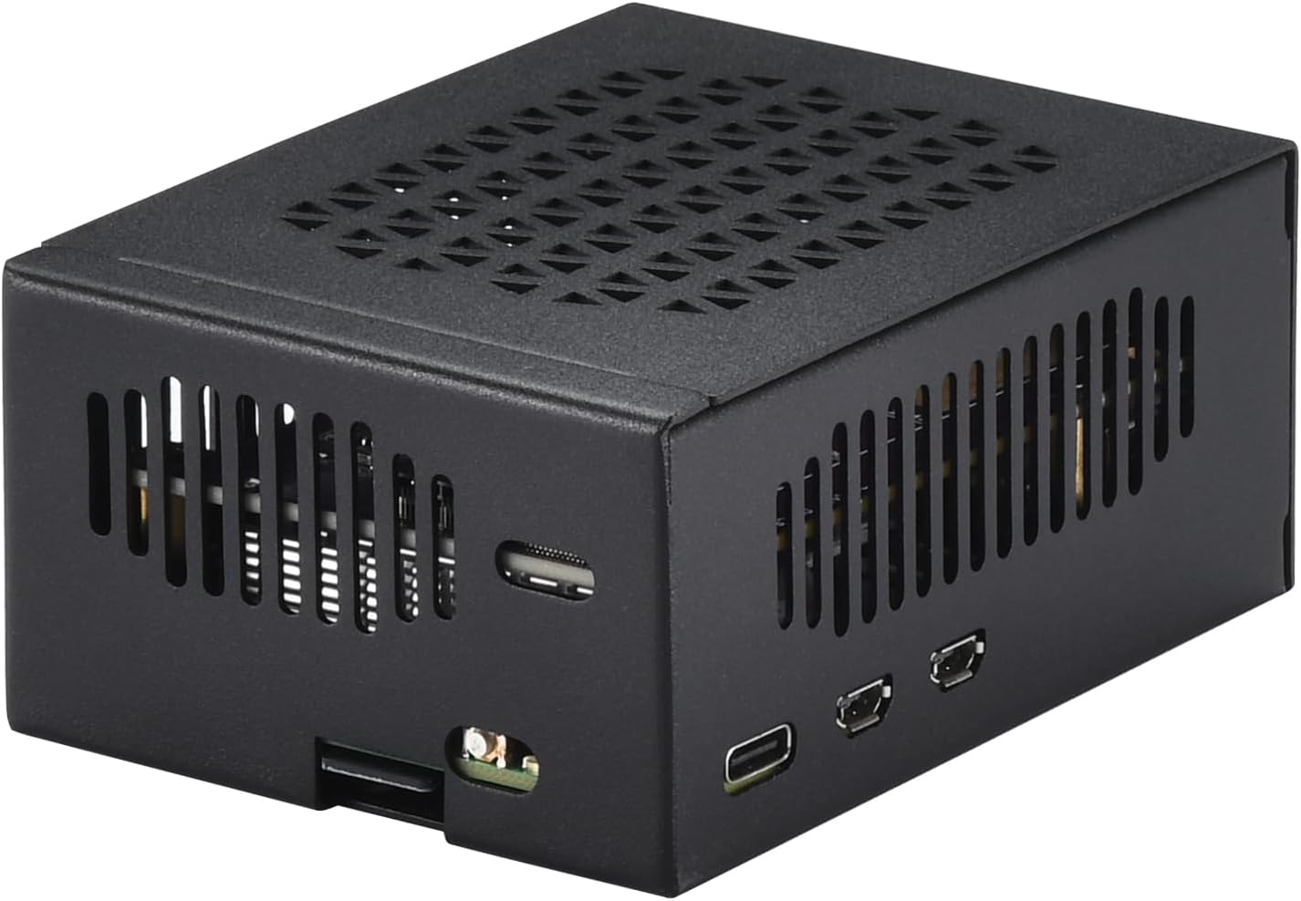 Metal Case for Raspberry Pi 5, Support Pi 5 Active Cooler, Support PCIe to M2 NVMe Shield PCIe Peripheral Board, POE+ HAT (Only Include Case) - 8