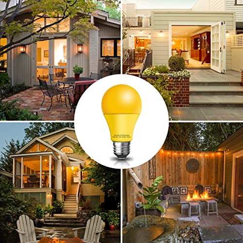 Wiyifada Amber Led Bug Light Bulb 2 Pack, 9W Outdoor Bug Light Replace Up To 100W, A19 Ac 110V Amber Light Bulb For Outside, Bedroom, Hallway Porch Light (Amber) #TOP3