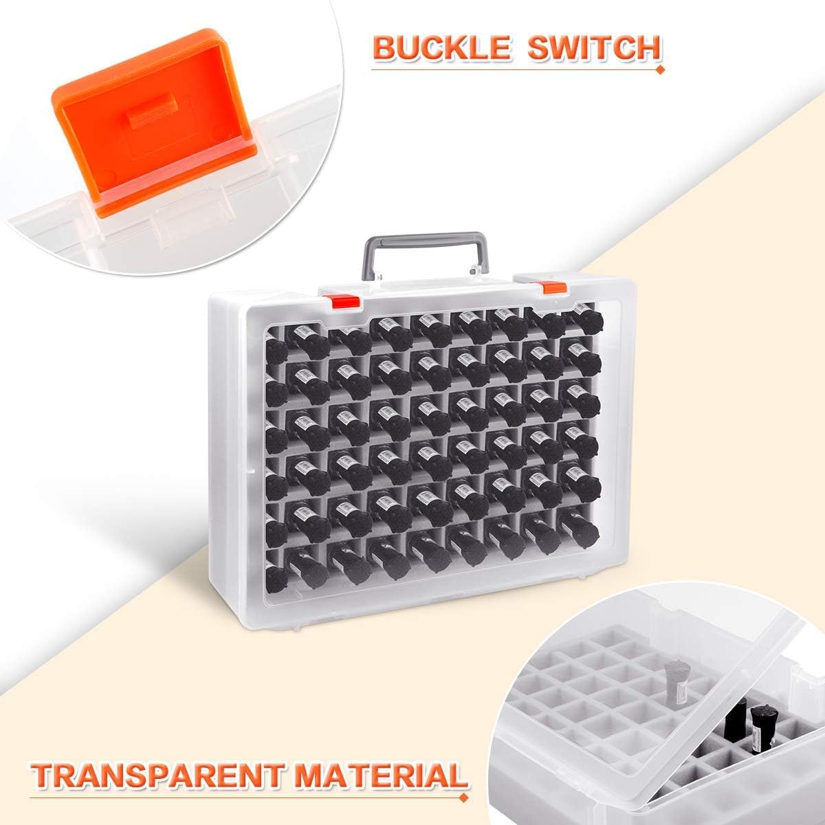 ALCYON Soporte y Organizador Universal para Esmalte de uñas Que Contiene 54 Botellas para Gellen, para Beetles, para Sally Hansen, para OPI, para Essie y Otros esmaltes de uñas (Solo una Funda)