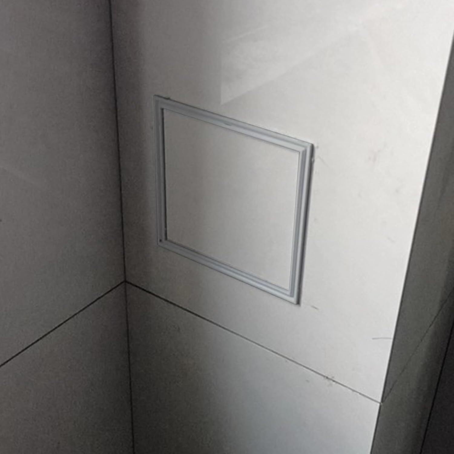 k3Mq9Rw Recessed Access Panel Bathroom Concealed Tile Access Panel, Small Plastic Inspection Door(Grey,20x20cm (7 7/8" x7 7/8"))