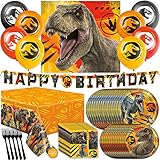 Unique Jurassic World Birthday Party Supplies | Jurassic Park Birthday Party Supplies | Jurassic World Party Supplies Decorations | Decorations, Dinnerware, Button | 16 Guests