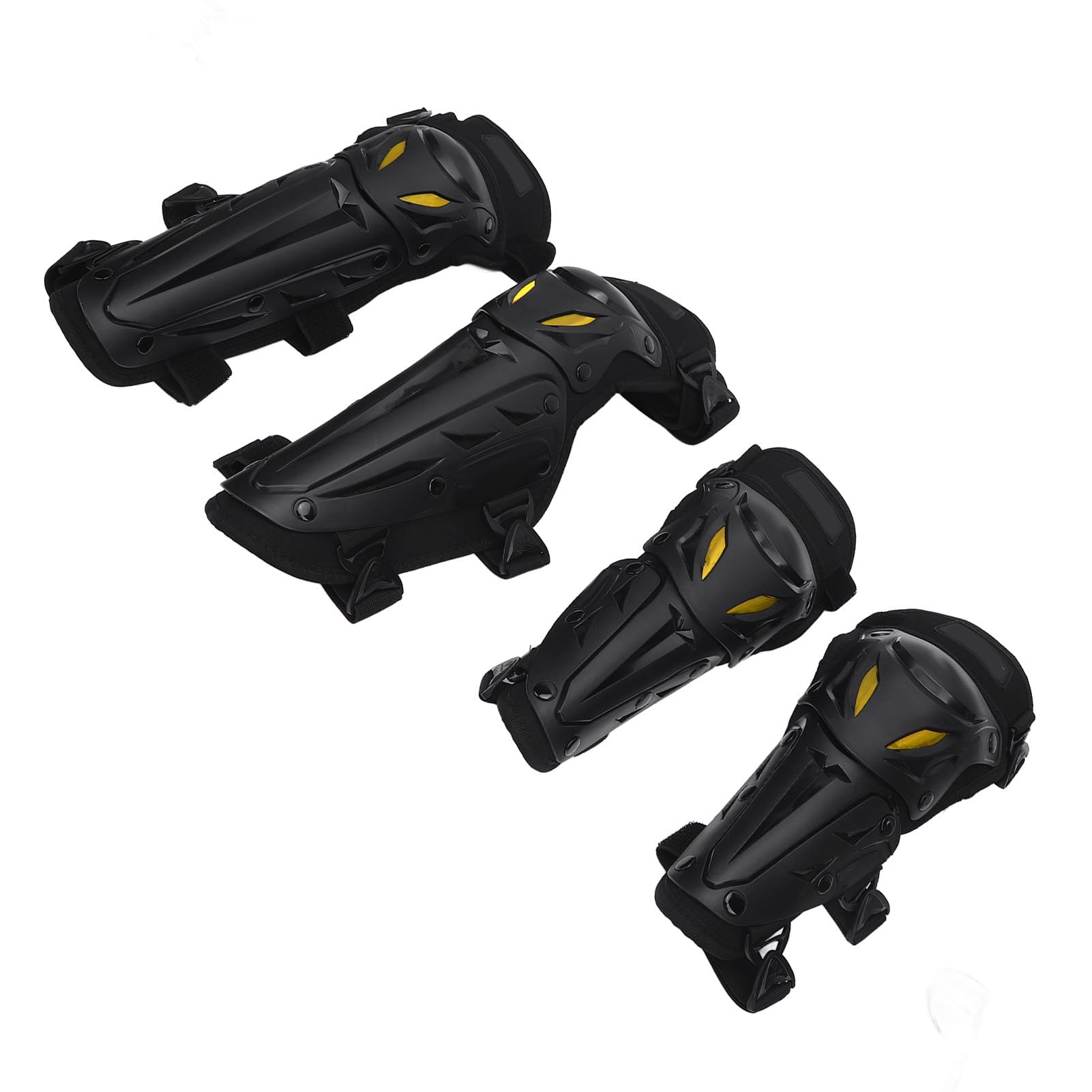 Aramox Ginocchiere Motocross Gomitiere 2 in 1 Equipaggiamento Protettivo Ginocchio Regolabile Parastinco con Design Precurvato a 180 Gradi Cinturino Plug-in per Motociclette per A