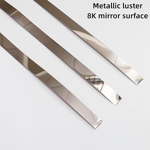 Miniatura 4 de Tira de moldura metalizada plateada con acabado similar a un espejo, tira para despegar y pegar para marco de espejo, pared, chimenea y decoración