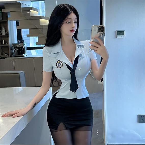 Women's cosplay student sexy lingerie French college style Japanese anime JK sailor suit