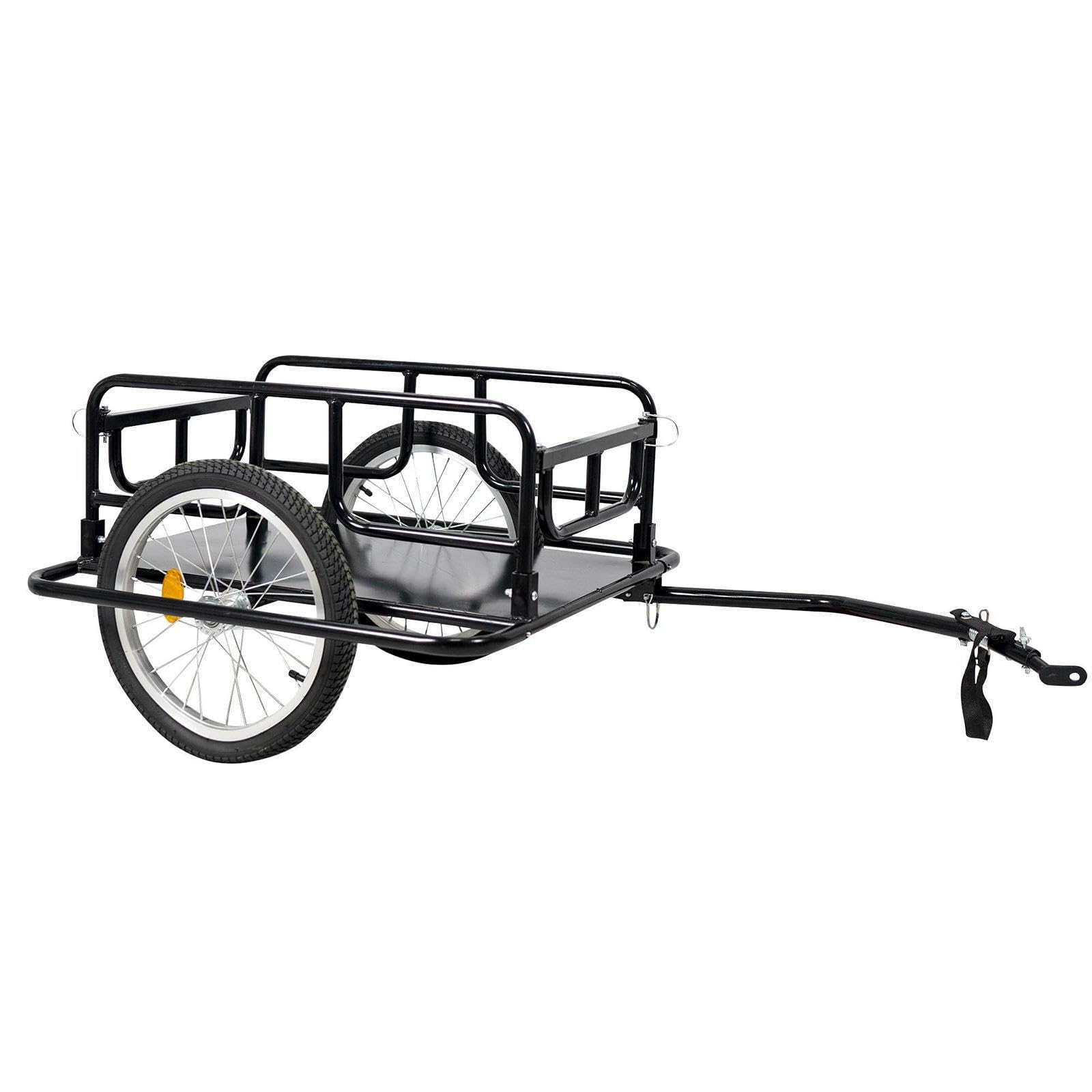 Remorque Cargo Pratique pour vélo, en tôle d'acier et Tubes d'acier, Transport Polyvalent, Roues de 39 cm, Installation Facile.