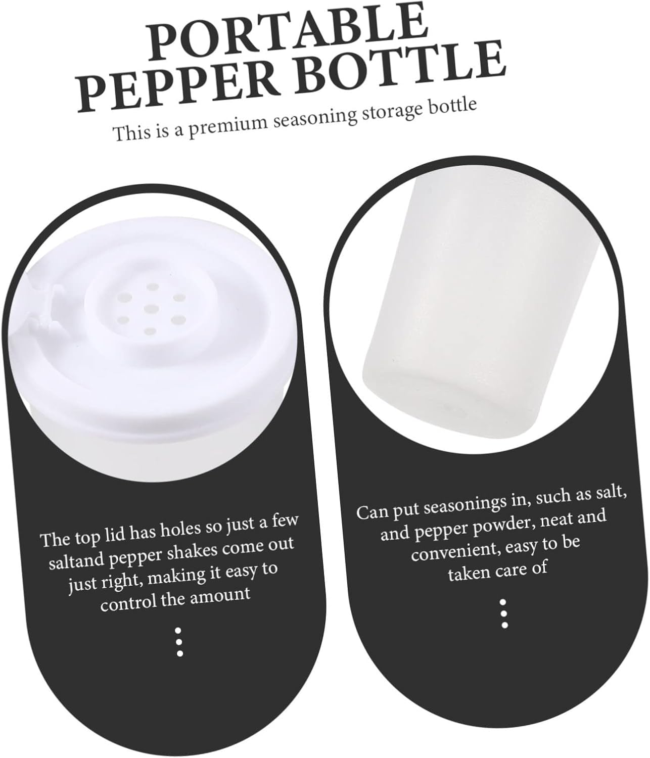 2pcs Mini Seasoning Bottles Kitchen for Camping and Picnics Airtight Spice Containers Flipping Lid for Travel and Outdoor Cooking