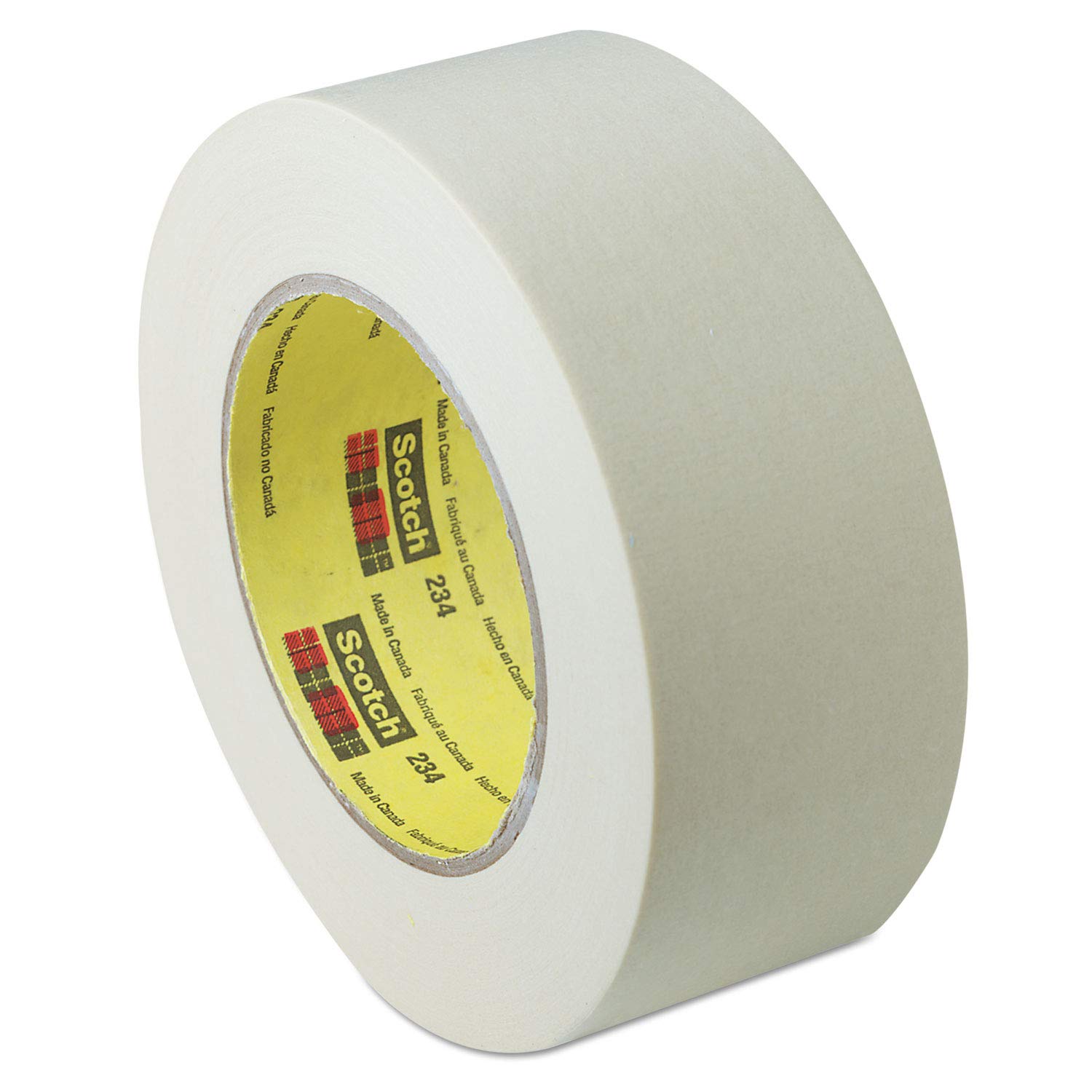 3M Scotch 234 General Purpose Masking Tape, 250 Degree F Performance Temperature, 27 lbs/in Tensile Strength, 60.14 yds Length x 1-7/8" Width, Tan