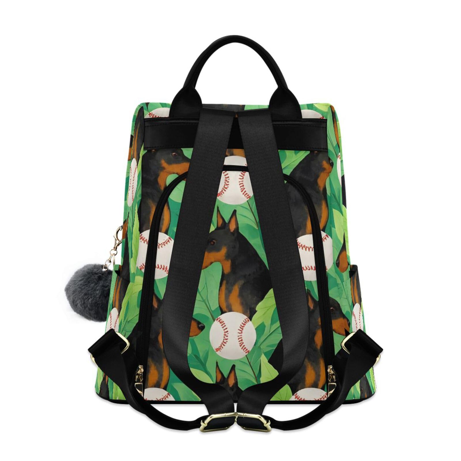 Baseballs German Shepherd Dogs Backpack for Women Anti Theft Large Fashion Travel Shoulder Bag Purse Rucksack Lightweight