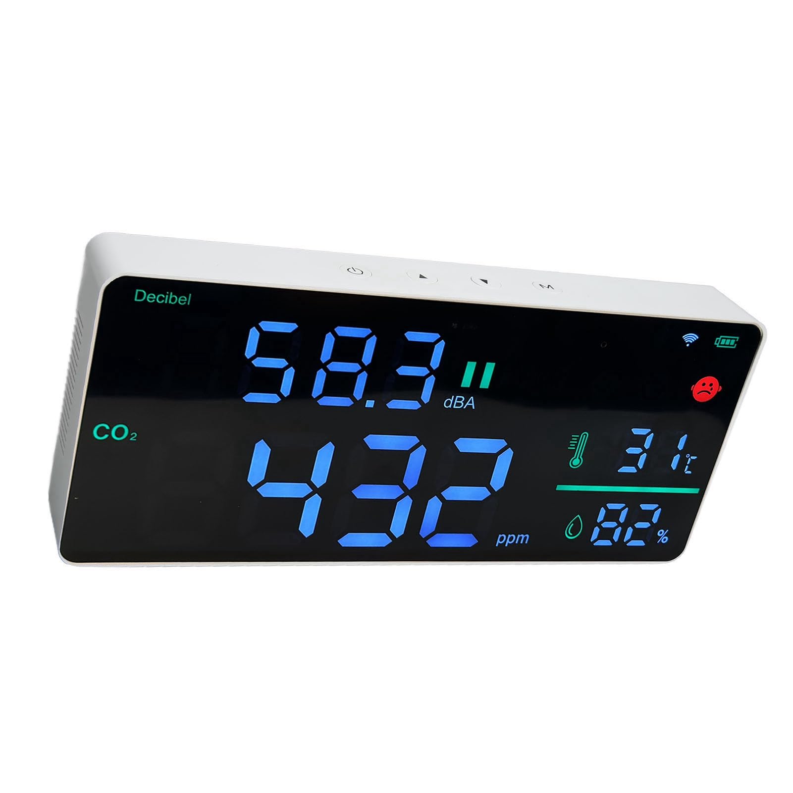 FTVOGUE Monitor de CO2 11 en 1, Medidor de Nivel de Sonido Digital, Termómetro, Higrómetro con Alarma de Zumbador y WiFi para el Hogar, Oficina y Escuela