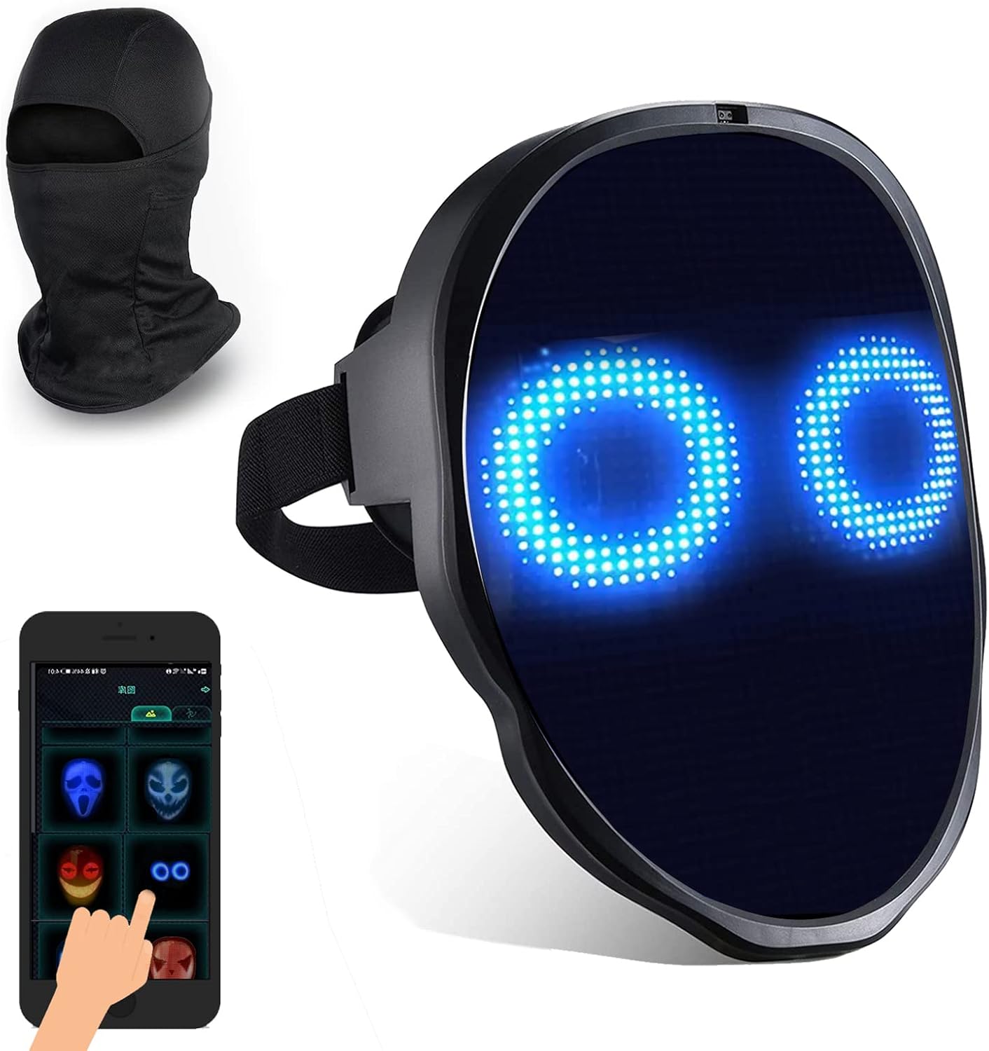 AIGLUN Led Mask For Adults, Led Changing Bluetooth Mask, Led Mask With