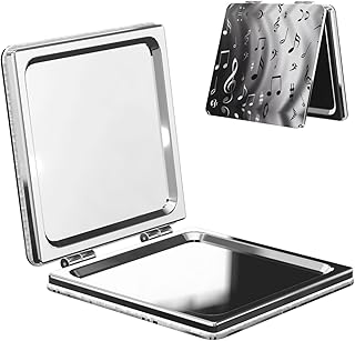 Music Portable Pocket Makeup Mirror – Double-...