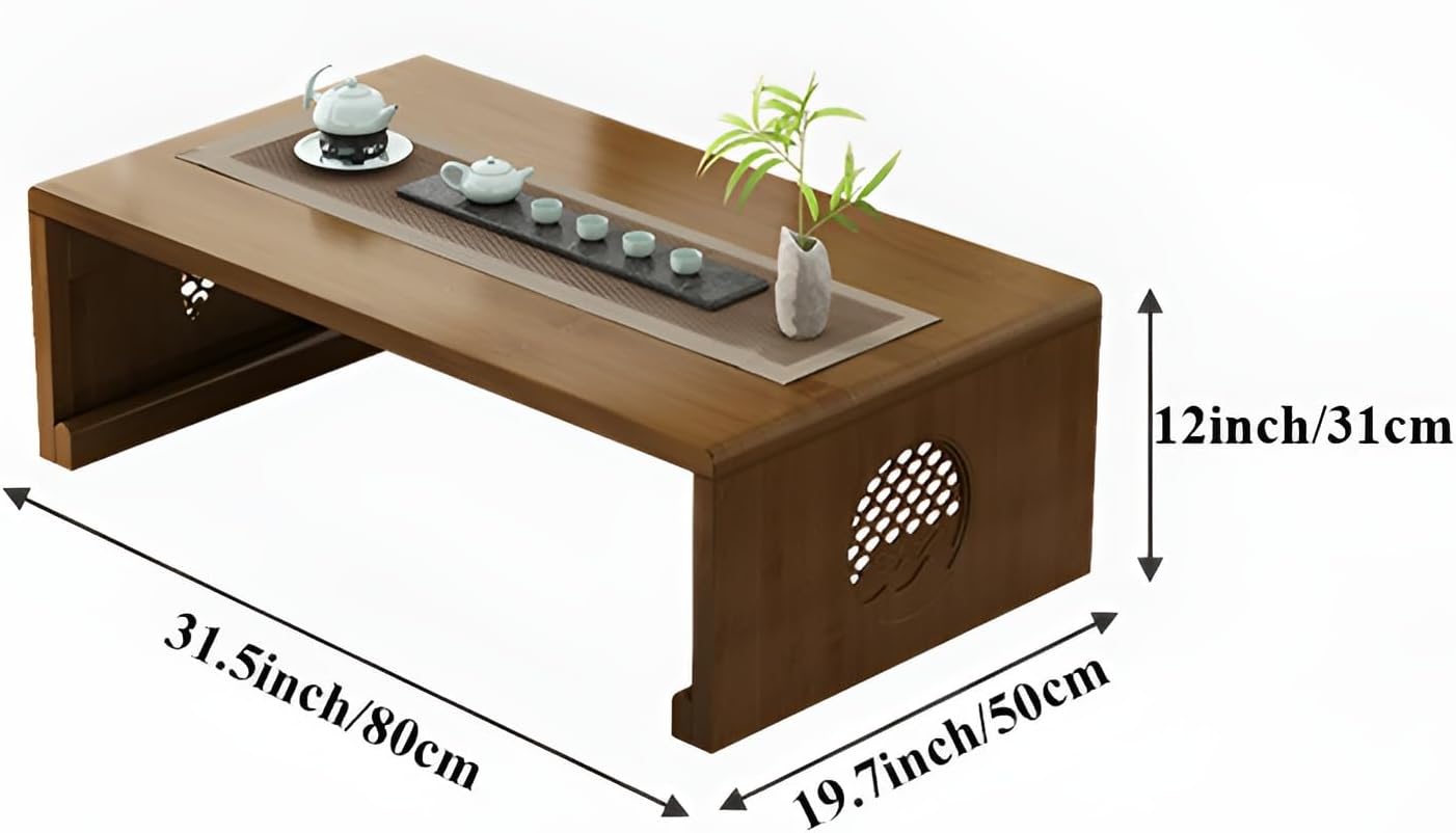 Folding Coffee Table Foldable Japanese Coffee Table Low Table for Living Room,Dining Room,Tea,Tatami,Home Decoration (31.5 * 19.7 * 12inch)