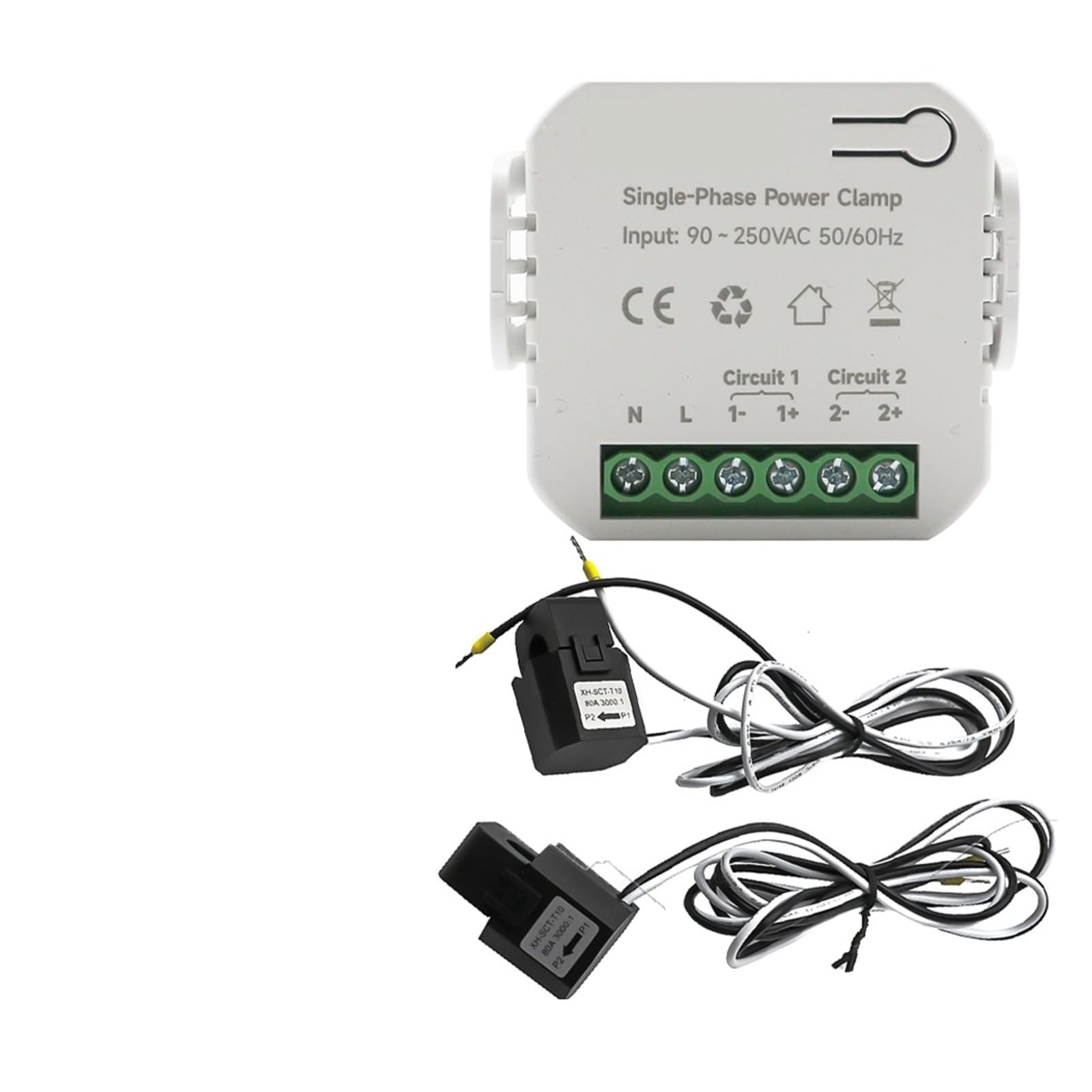 Interruttore Automatico, Contatore di energia Wi-Fi bilaterale bidirezionale intelligente Tuya App 80-300A con morsetto CT KWh Monitor consumo di energia elettrica Contatore Di Energia Multifunzionale